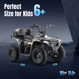 Arshin 40cc 4-Stroke Gas Youth ATV, All-Terrain 4 & Wheelers, 25 Miles Range