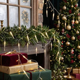 Joyfy 416 LED Christmas Icicle Lights, 78 Drops, 30.2ft Warm White with 8 Modes