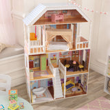 KidKraft Savannah Wooden Dollhouse – 4 Levels, 6 Rooms, Porch Swing & 14 Accessories