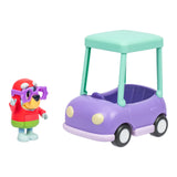 Bluey Ride Along Grannies Car & 3" Janet Figure – Poseable Driver