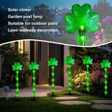 6 Pack Solar Shamrock Lights – St. Patrick's Day Outdoor Decorations Garden Stake Lights