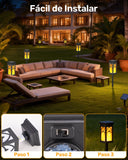 6 Pack Solar Flame Lamp Pathway Lights – Flame Effect LED Landscape Lights