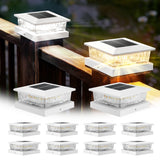 4x4 Solar Post Cap Lights 4-Pack – Dual Color LED Fence Post Lights for Wood & Vinyl Posts