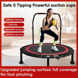 40" Foldable Fitness Trampoline with Quiet Bungees and Adjustable Handle, 450 lb. Capacity