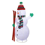 9-Foot Pop-Up Snowman with Skis and LED Twinkle Lights