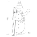 9-Foot Pop-Up Snowman with Skis and LED Twinkle Lights