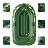 Portable Inflatable Fishing Boat with Oars & Hand Pump, Adult Inflatable Kayak Raft