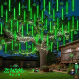 Solar Meteor Shower Icicle Lights, 8 Tubes, 192 LEDs, 11.8" Solar Falling Rain Lights