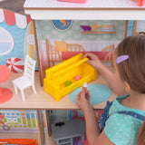 KidKraft Ferris Wheel Fun Beach House Wooden Dollhouse – 360° Two-Sided Play & 19 Accessories
