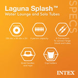 Intex Laguna Splash Island Water Raft, 2 Detachable Tubes Inflatable Float Mesh