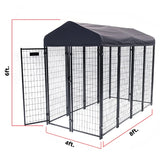 Lucky Dog 4'x8' STAY Series Villa Dog Kennel with Privacy Screen