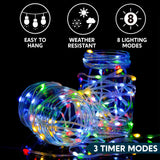 600 LED Christmas String Lights, 198 ft Multicolor Christmas Tree Lights
