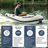 Danrelax 10.5 ft Inflatable Dinghy Boat with EVA Floor, Aluminum Seats, Pump & Carry Bag