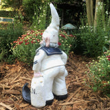 Nowaday Gnomes American Pride Navy Sailor Gnome Statue, 14" Hand-Painted Military Garden Gnome