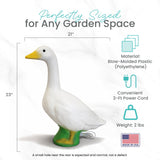 23" Light-Up Wild Goose Garden Statue, White Porch Goose with Interior Light