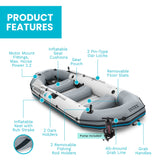Intex Mariner 4 Inflatable Boat Set, 4-Person Fishing and Recreational Boat