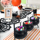 Halloween Witches Cauldron Bowls on Rack, Set of 3 Black Candy Dish Holder