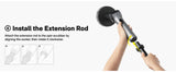 HOTO Flexi Cordless Spin Scrubber with Extension Rod, 8 Brush Heads, IPX7 Waterproof, 110-Min Runtime