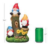 12.3" Mainstays Three Gnomes on Log Statue, Weather-Resistant Resin Garden Décor
