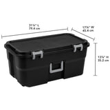 Sterilite 22 Gallon Wheeled Footlocker Storage Trunk – Heavy Duty Lockable Plastic Storage Container with Wheels and Handles