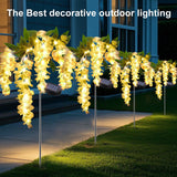 2 Pack Solar Wisteria Flower Lights – Yellow Waterproof LED Solar Garden Lights