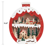 11" H Wooden Christmas Light Up Icons Star and Ornament 3D LED Statues, Set of 2