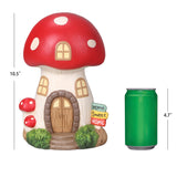 Mainstays 10.5" Red Mushroom House Garden Statue, Resin Fairy Cottage Outdoor Décor
