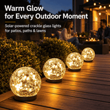 4-Pack 5" Solar Cracked Glass Globe Lights – 30 LEDs, IP65 Outdoor Garden Lighting, Yellow or Purple