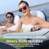 Hydro-Force 4-Person Inflatable Party Island, Connectable Water Float with Mesh
