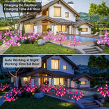 2 Pack Solar Orchid Flower Lights – Purple & Pink Waterproof LED Solar Garden Lights