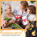 Gigalumi Solar Mother & Child Bear Garden Statue with LED Lights, Resin Bear Décor