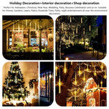 30 cm LED Meteor Shower Rain Lights, 8 Tubes, 192 LEDs, Falling Snow Christmas String Lights