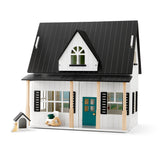 24" Wooden Farmhouse Dollhouse with 34 Accessories and Removable Roof