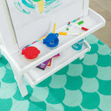 KidKraft Deluxe Wooden Art Easel – Chalkboard, Dry-Erase Board, Paper Roll & 2 Paint Cups