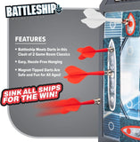 Hasbro Battleship Darts Magnetic Dartboard Game by EastPoint Sports with 6 Darts and 6 Magnetic Ships