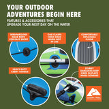 Ozark Trail 4-Person Inflatable Recreational Raft Set with Oars & Hand Pump