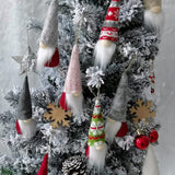 10-Pack Christmas Tree Hanging Gnome Ornaments – Swedish Plush Santa Elf Holiday Decorations