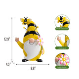 Mainstays 12.9" H Metal Bumblebee Gnome Garden Statue, Outdoor Bee Gnome Décor