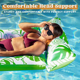 Joyfy Inflatable Pool Float Lounger with Headrest, Foot Rest & Cup Holders, Floating Pool Raft