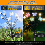6 Pack Solar RGB Butterflies & Firefly Garden Lights – 48 LED Swaying Waterproof Solar Landscape Lights