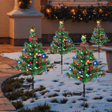 Solar Christmas Tree Lights, 2-Pack Outdoor Garden Stake Lights with 40 Colorful LEDs