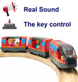 6-Piece Battery-Powered Magnetic Locomotive Train Set – Forward, Reverse & Sound, Compatible with Wooden Tracks