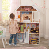 KidKraft Savannah Wooden Dollhouse – 4 Levels, 6 Rooms, Porch Swing & 14 Accessories
