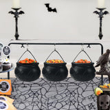 Halloween Witches Cauldron Bowls on Rack, Set of 3 Black Candy Dish Holder