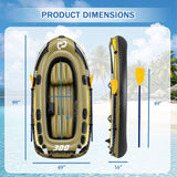 Costway Inflatable Fishing Boat Set for 2 Adults & 1 Child, Fishing Raft 748 lb Capacity
