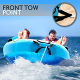 SereneLife 2-Person Inflatable Towable Booster Tube for Boating, Dual Cockpit Seats