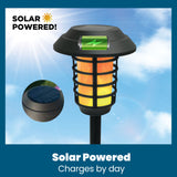 Bell + Howell Smart Solar Pathway Lights – 4 pk 21 lm Warm Flame LED Landscape Lighting