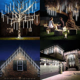 Christmas LED Meteor Shower Rain Lights, 540 LEDs, 10 × 20" Waterproof Cascading Tube Lights