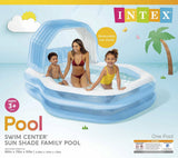 Intex Swim Center Sun Shade Family Inflatable Pool, 90" x 75" x 53" Family Splash Pool