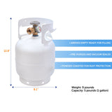 Flame King 5 lb Empty Propane Tank with Built-In Gauge & OPD Valve